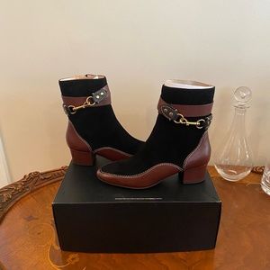 NIB Coach boot bootie black/walnut size 8